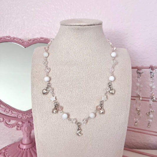 ♡ meet me in the moonlight charm necklace ♡