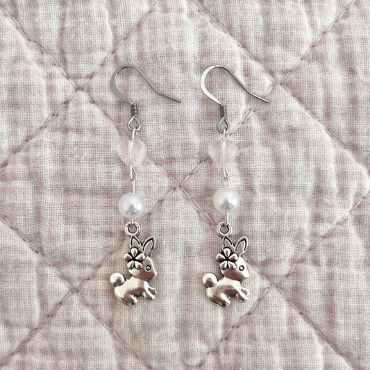 ♡ blush bunny earrings ♡