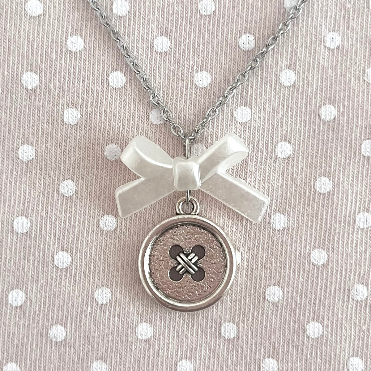 ♡ cute as a button necklace ♡