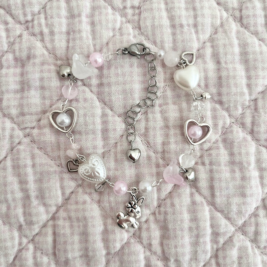 ♡ blush bunny bracelet ♡