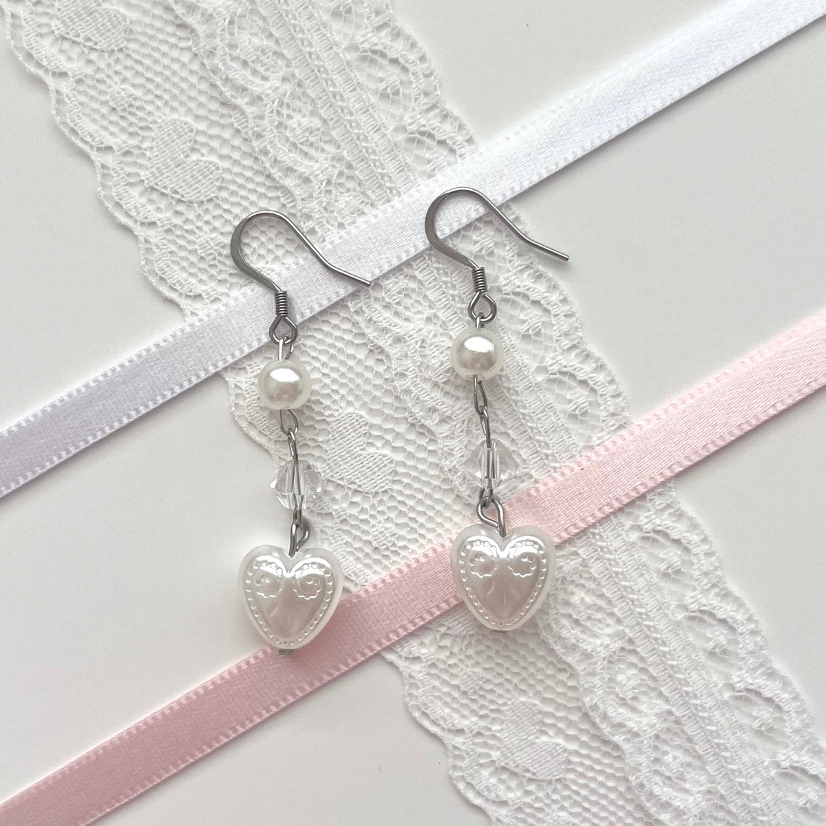 ♡ porcelain heart earrings ♡