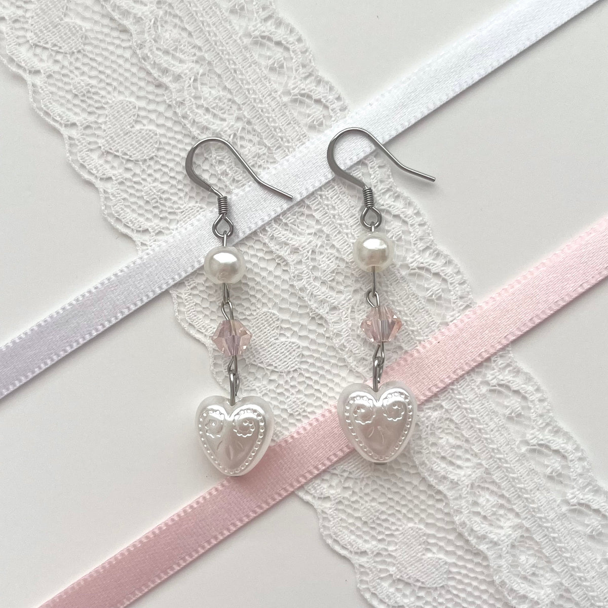 ♡ porcelain heart earrings ♡